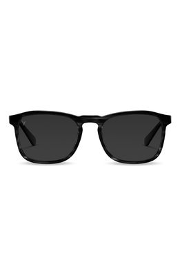 Vincero Midway 55mm Polarized Square Sunglasses in Black/Smoke