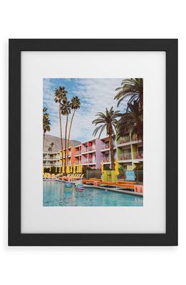 Deny Designs Palm Springs Pool Day VII Framed Art Print in Black Frame 8X10