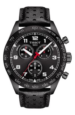 Tissot Men's PRS 516 Chronograph Leather Strap Watch