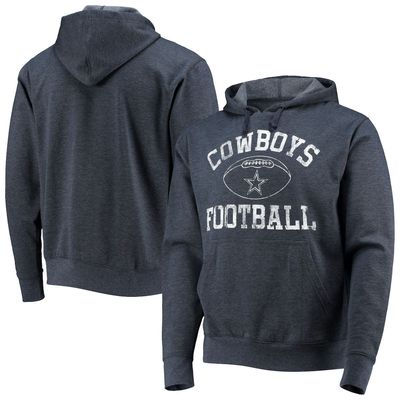 NFL Men's Heathered Navy Dallas Cowboys Authentic Pullover Hoodie in Heather Navy