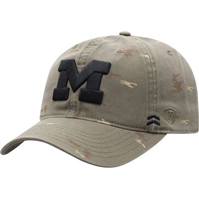 Men's Top of the World Olive Michigan Wolverines OHT Military Appreciation Ghost Adjustable Hat