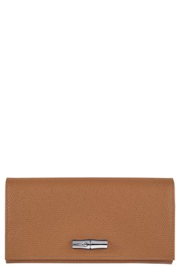 Longchamp Roseau Leather Continental Wallet in Natural