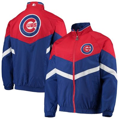 Men's Starter Royal/Red Chicago Cubs The Bench Coach Full-Zip Jacket