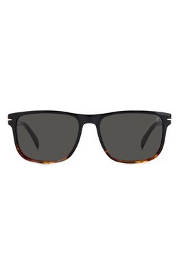 David Beckham Eyewear 57mm Polarized Rectangular Sunglasses in Black