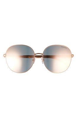 Tiffany & Co. 60mm Round Sunglasses in Gold/Grey Mirror Rose Gold