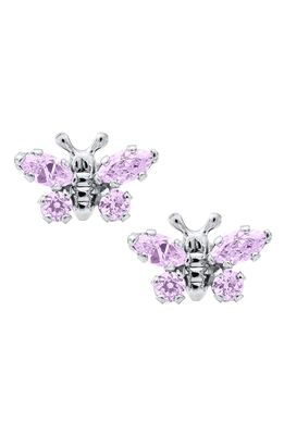 Mignonette Butterfly Birthstone Sterling Silver Earrings in June