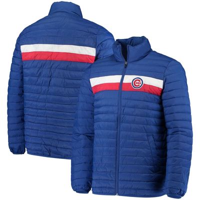 Men's G-III Sports by Carl Banks Royal Chicago Cubs Yard Line Quilted Full-Zip Jacket
