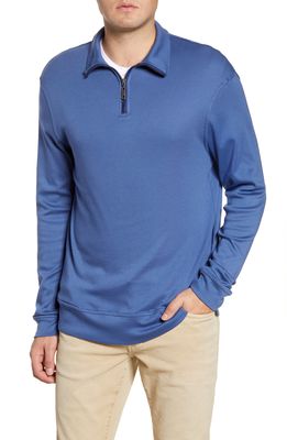 Stone Rose Quarter Zip Performance Knit Pullover in Navy