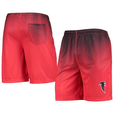 Men's FOCO Black/Red Atlanta Falcons Historic Logo Pixel Gradient Training Shorts