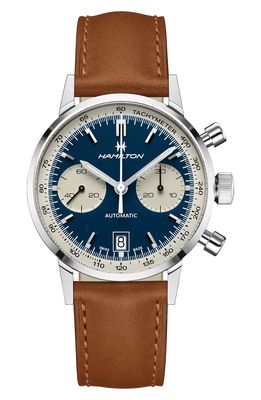 Hamilton American Classic Automatic Chronograph Leather Strap Watch