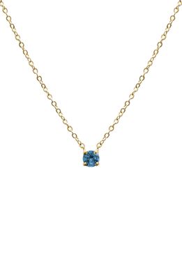 Jane Basch Designs Birthstone Pendant Necklace in Blue Topaz/December