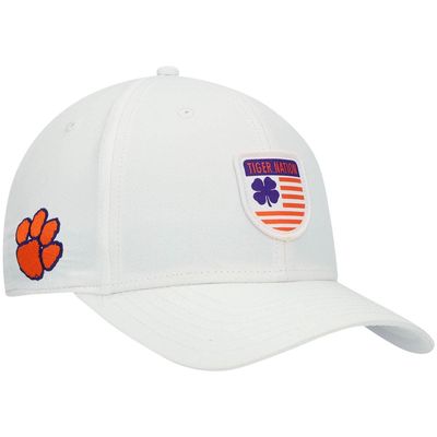 Black Clover Men's White Clemson Tigers Nation Shield Snapback Hat