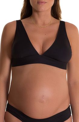 Pez D'Or Maternity Bikini Top in Black
