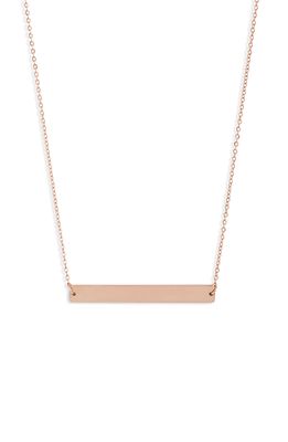Knotty Bar Necklace in Rose Gold