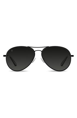 Vincero 58mm Polarized Aviator Sunglasses in Black/Black