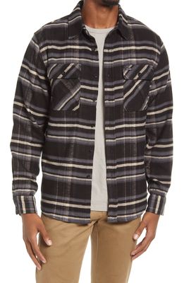 Brixton Bowery Plaid Flannel Button-Up Shirt in Black/Charcoal