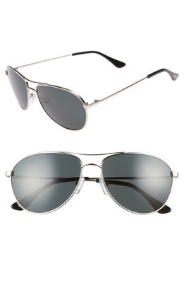 Brightside Orville 58mm Mirrored Aviator Sunglasses in Silver/Grey
