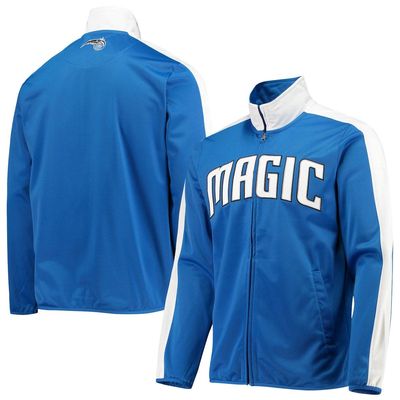 Men's G-III Sports by Carl Banks Blue/White Orlando Magic Zone Blitz Tricot Full-Zip Track Jacket