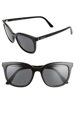 Prada 53mm Cat Eye Sunglasses in Black/Grey