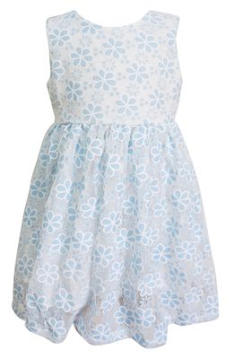 Popatu Floral Lace Overlay Dress in Blue