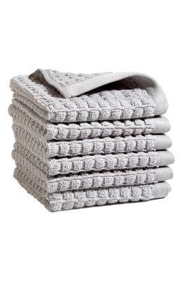 DKNY 6-Pack Cotton Washcloths in Grey
