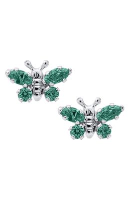 Mignonette Butterfly Birthstone Sterling Silver Earrings in May