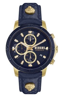 VERSUS Versace Bicocca Chronograph Leather Strap Watch