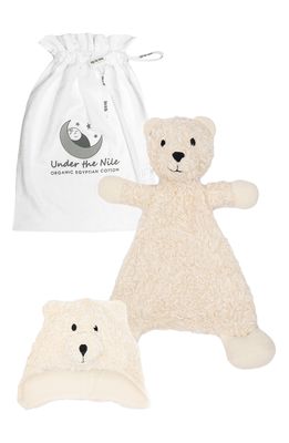 Under the Nile Bear Lovey & Hat Organic Cotton Gift Set in Natural