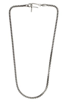 AllSaints Box Chain Necklace in Warm Silver