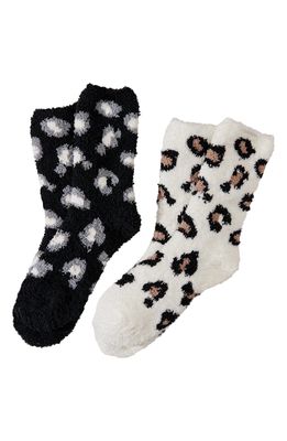 Stems 2-Pack Cozy Leopard Print Socks in Multi