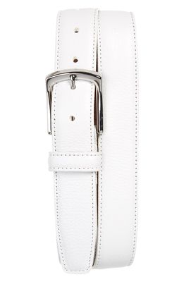 Torino Burnished Leather Belt in White