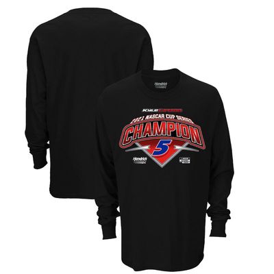 Men's Hendrick Motorsports Team Collection Black Kyle Larson 2021 NASCAR Cup Series Champion Classic Long Sleeve T-Shirt