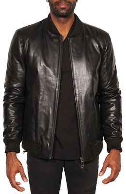 Maceoo Camo Skull Lambskin Leather Jacket in Black