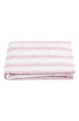 Matouk Attleboro Stripe Print 500 Thread Count Cotton Fitted Sheet in Pink Coral