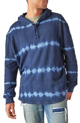 Lucky Brand Tie Dye Thermal Cotton Hoodie in Multi