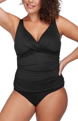 Artesands Hues Delacroix Cross Front D-Cup & Up Tankini Top in Black
