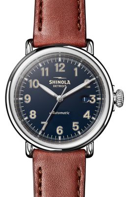 Shinola Runwell Automatic Leather Strap Watch