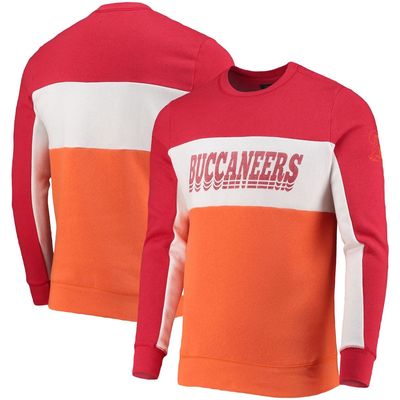 Men's Junk Food Red/Orange Tampa Bay Buccaneers Color Block Pullover Sweatshirt