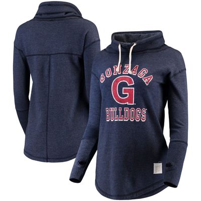 Women's Original Retro Brand Navy Gonzaga Bulldogs Funnel Neck Pullover Sweatshirt
