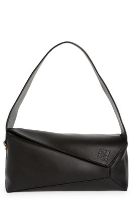 Loewe Puzzle Leather Hobo Bag in Black