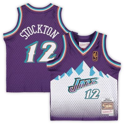 Infant Mitchell & Ness John Stockton Purple Utah Jazz 1996/97 Hardwood Classics Retired Player Jersey