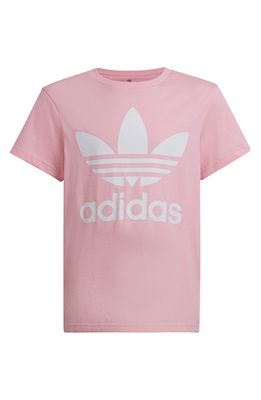 adidas Trefoil Graphic Tee in True Pink/White