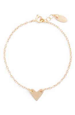 Nashelle Initial Heart Bracelet in Gold-H
