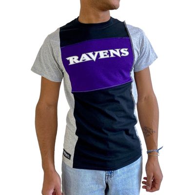 Men's Refried Apparel Heather Black Baltimore Ravens Sustainable Split T-Shirt