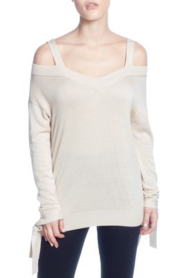 Catherine Catherine Malandrino Cold Shoulder Sweater in Oatmeal