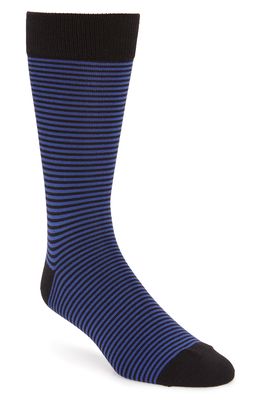 Nordstrom Ultra Soft Stripe Socks in Black/Blue