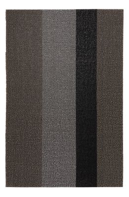 Chilewich Stripe Low Pile Indoor/Outdoor Floor Mat in Silver/Black