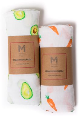 Malabar Baby 2-Pack Organic Muslin Swaddles in First Foods