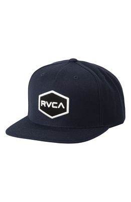 RVCA Commonwealth Snapback Baseball Cap in Black/White