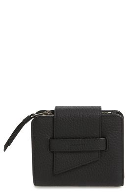 AllSaints Small Ray Leather Wallet in Black